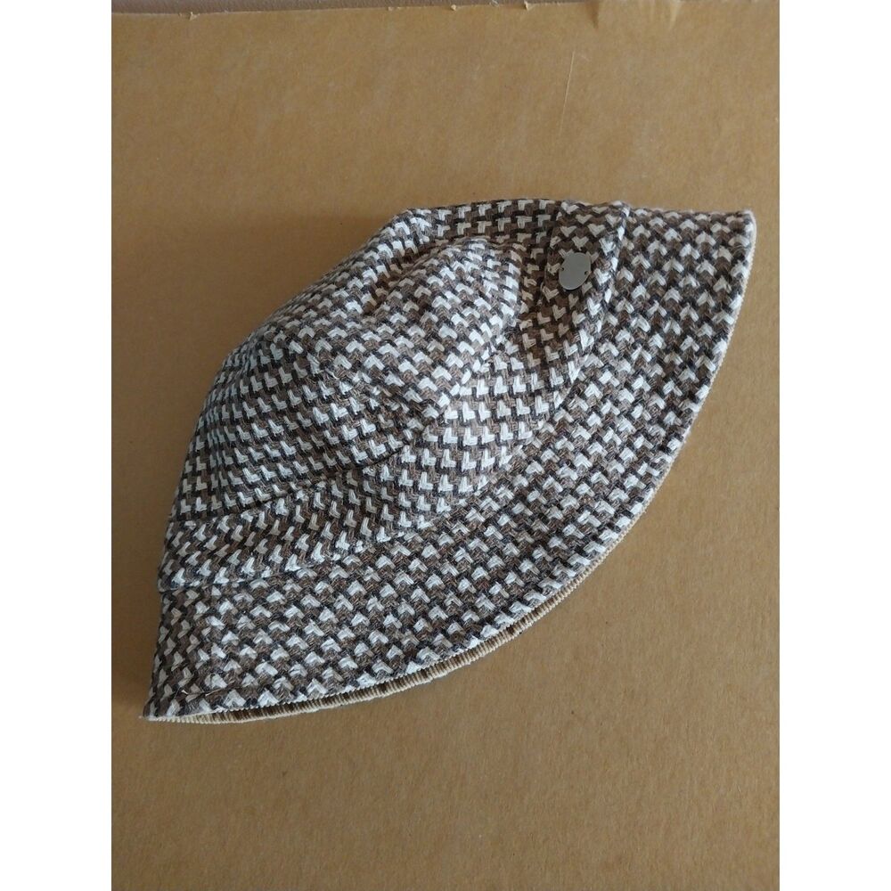 Patricia Underwood "So Patricia" Beige Corduroy Houndstooth Reversible Hat